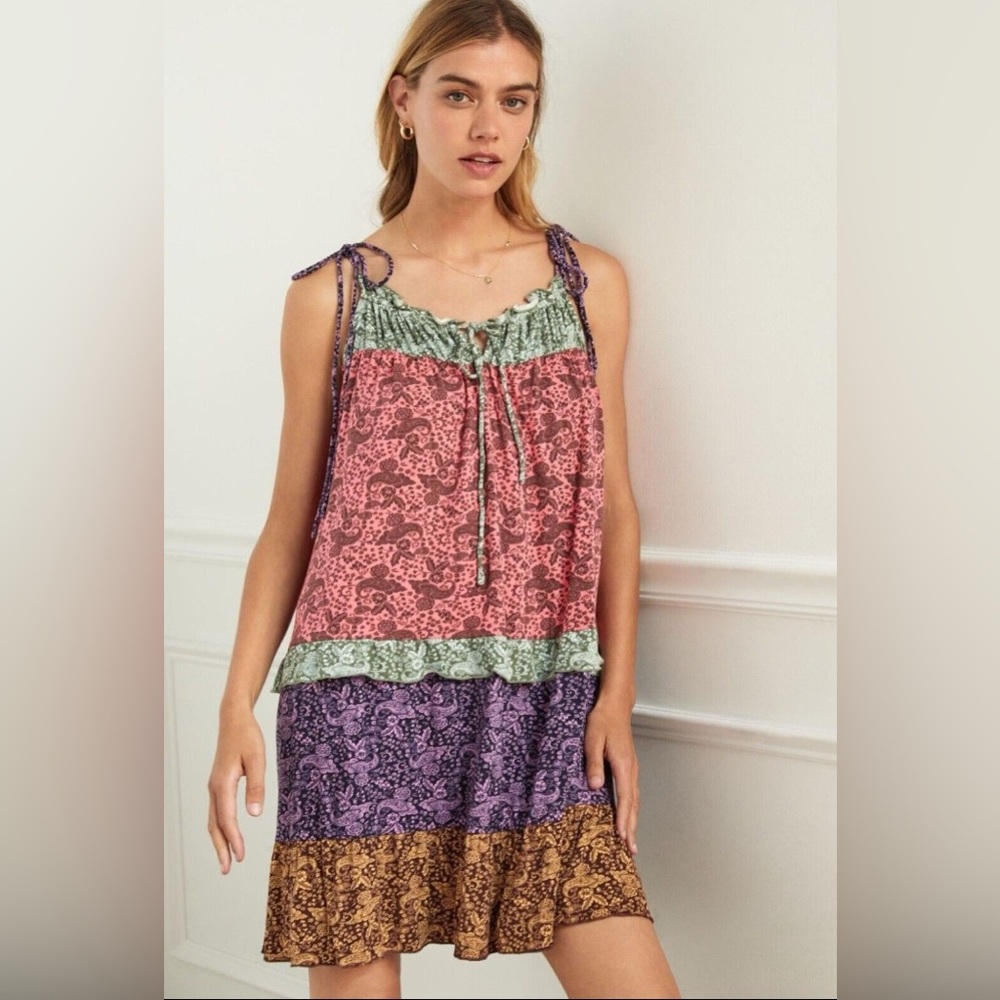 Anthropologie Multicolored Paisleys Patterned Dress